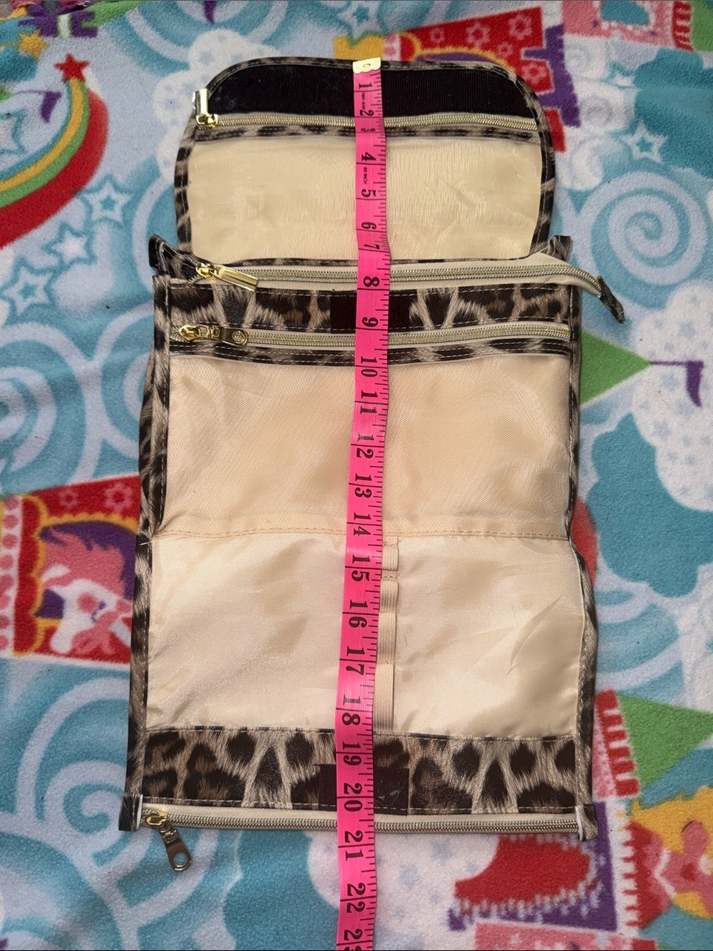 Leopard Print Top-Handle Travel Bag in Brown